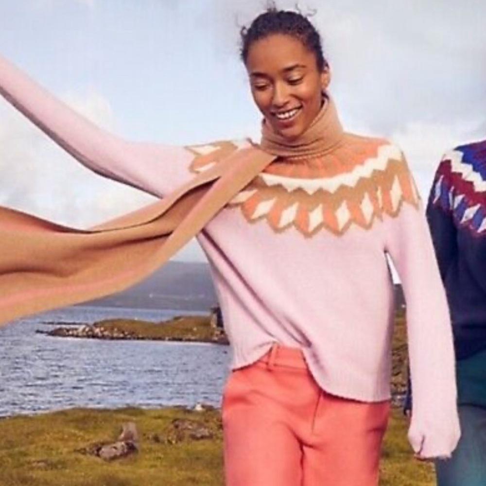 Like New J Crew Fair Isle Turtleneck 
Super Soft Wool & Alpaca